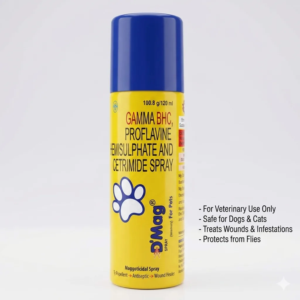 D Mag Wound Spray 120 ml Intas D Mag Wound Spray for Dogs 120 ml | Fast Healing & Skin Protection